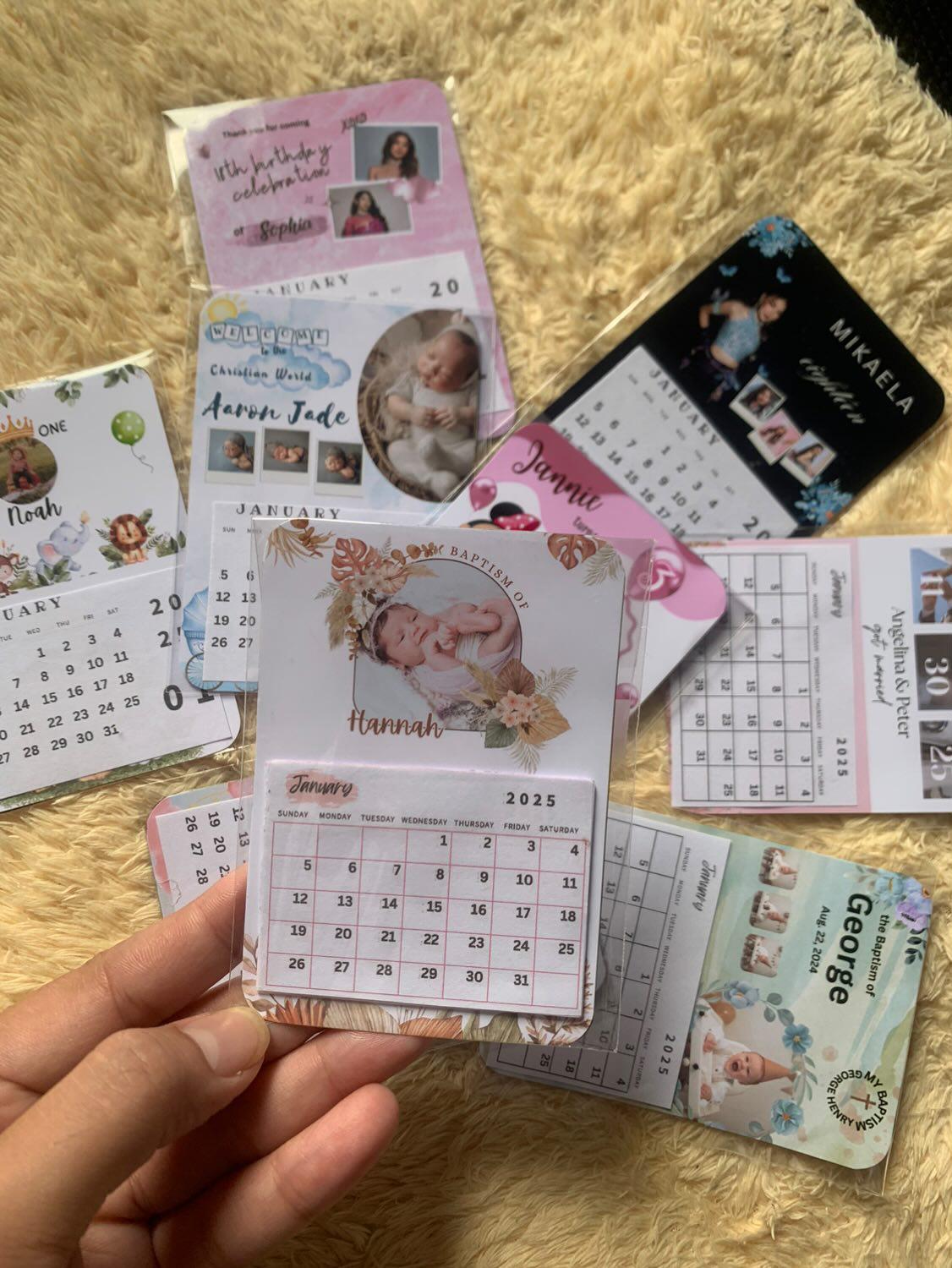 Personalised Mini Magnet Calendar
